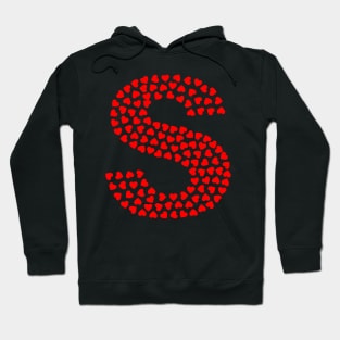 Letter S Heart Shape Initial Hoodie